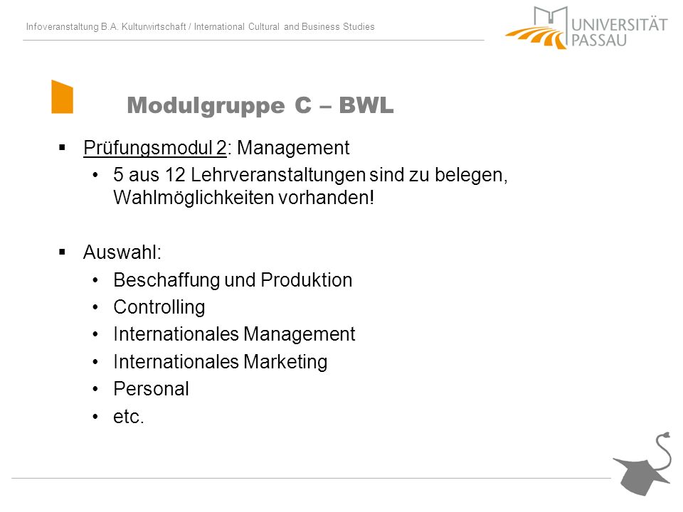 Modulgruppe C – BWL Prüfungsmodul 2: Management