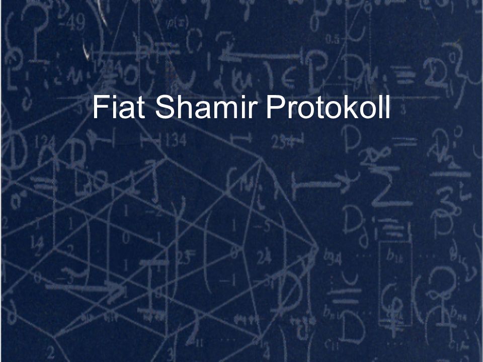 Fiat Shamir Protokoll
