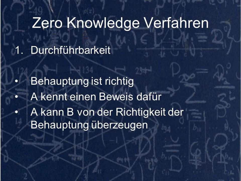 Zero Knowledge Verfahren