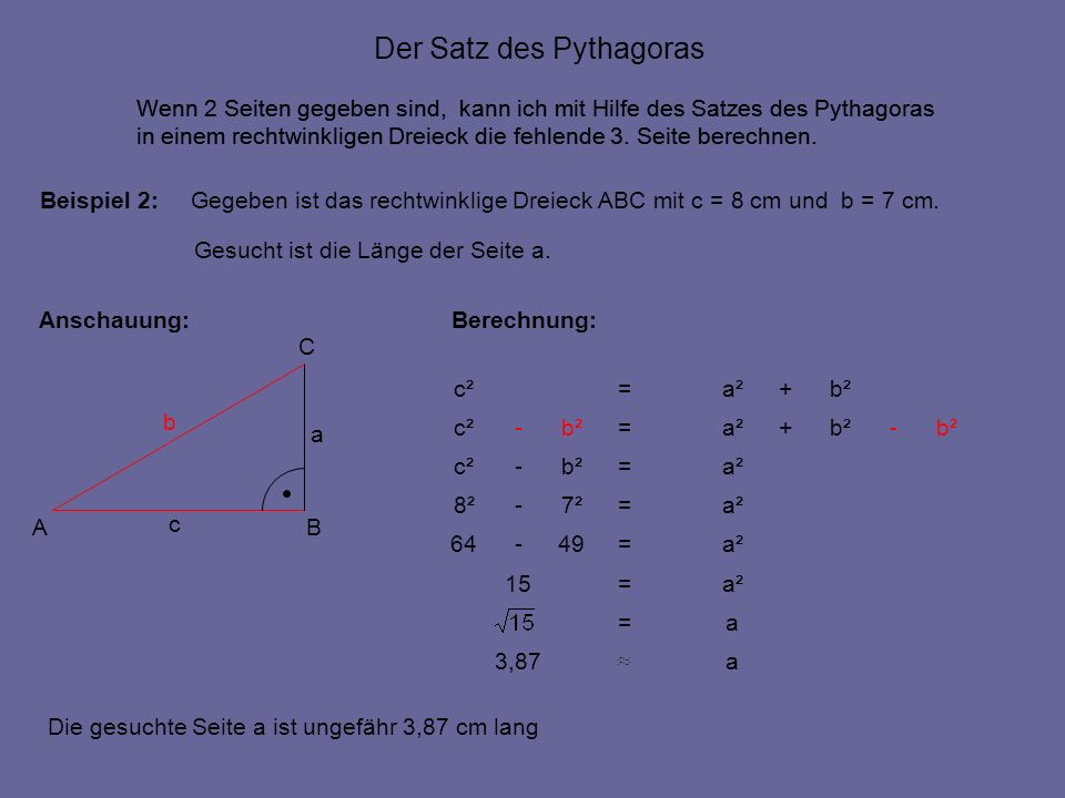 Der Satz des Pythagoras