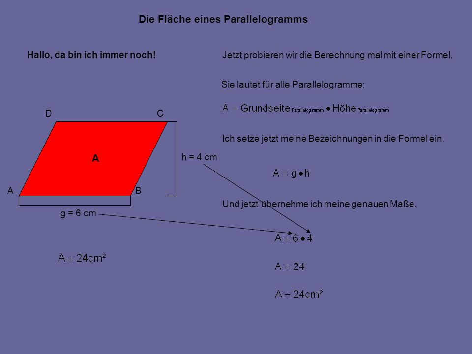 Die Fläche eines Parallelogramms