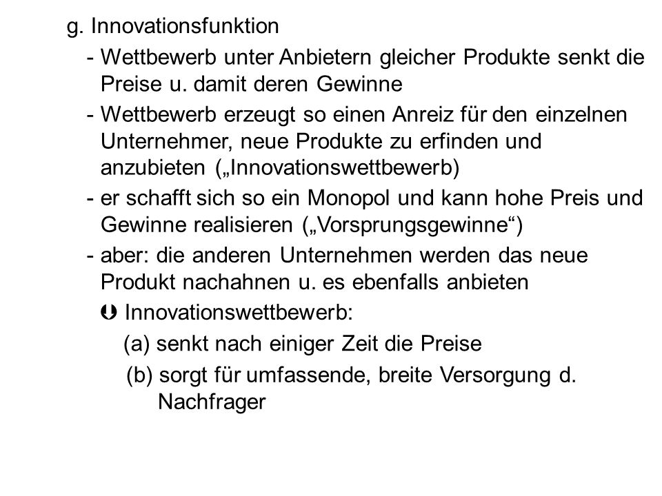 g. Innovationsfunktion