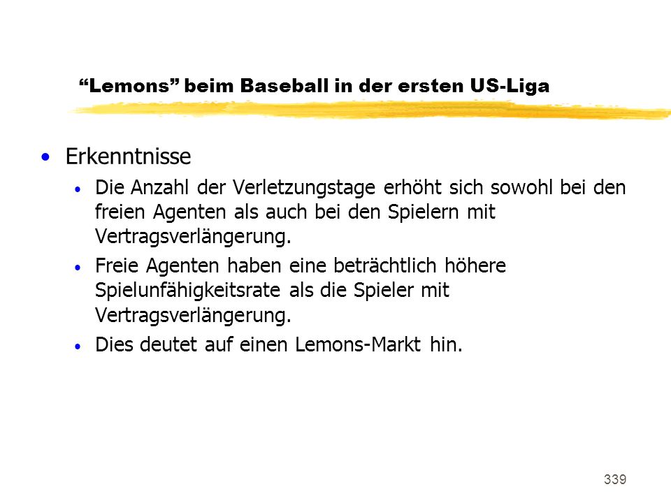 Lemons beim Baseball in der ersten US-Liga