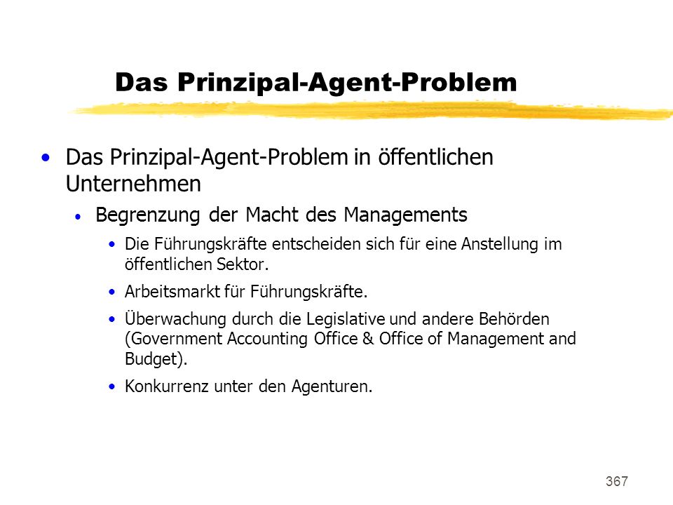 Das Prinzipal-Agent-Problem