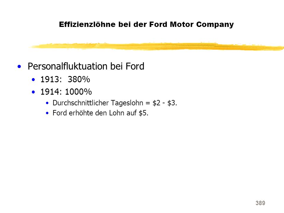 Effizienzlöhne bei der Ford Motor Company