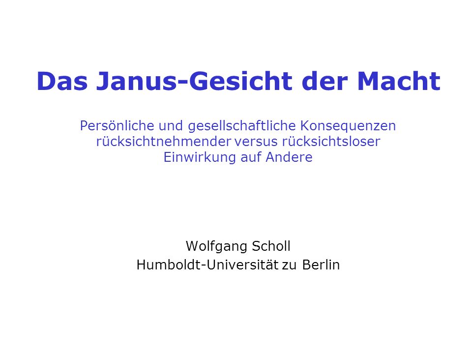 Das Janus-Gesicht der Macht