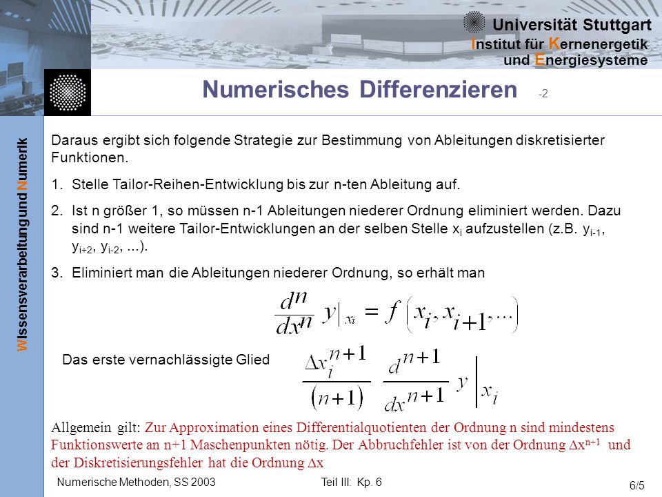 Numerisches Differenzieren -2