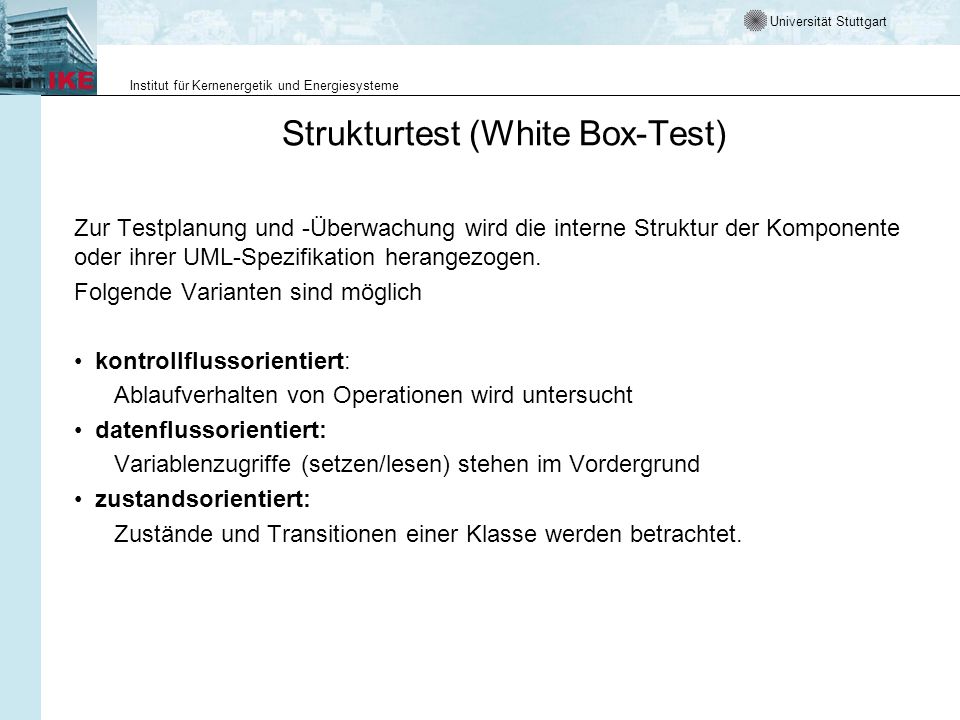 Strukturtest (White Box-Test)