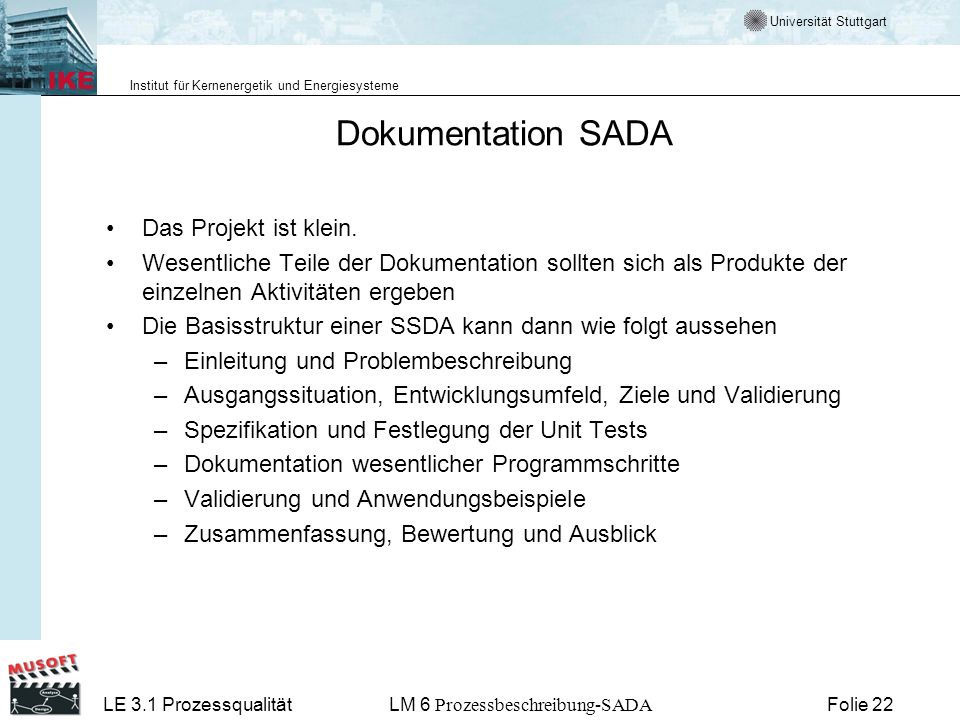 Dokumentation SADA Das Projekt ist klein.