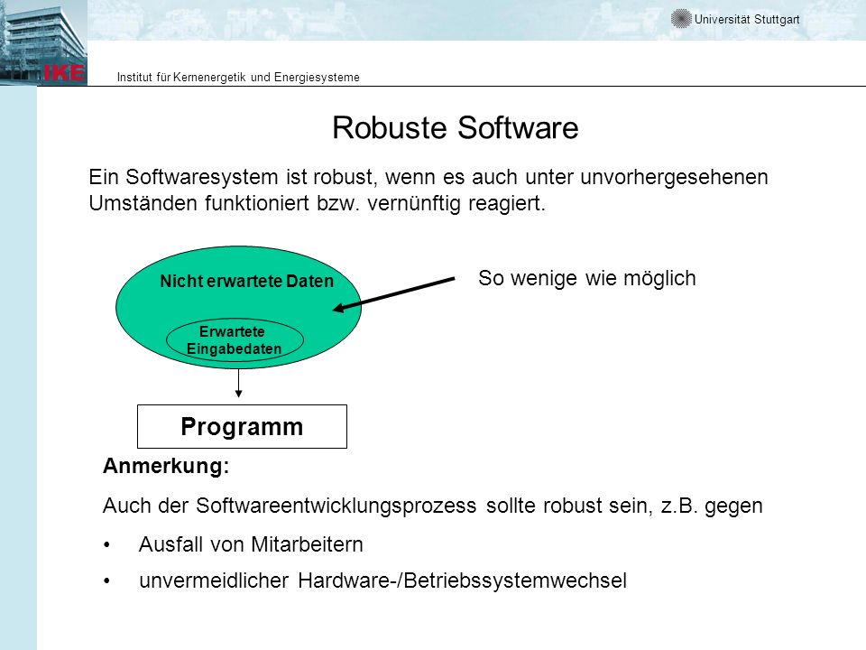 Robuste Software Programm