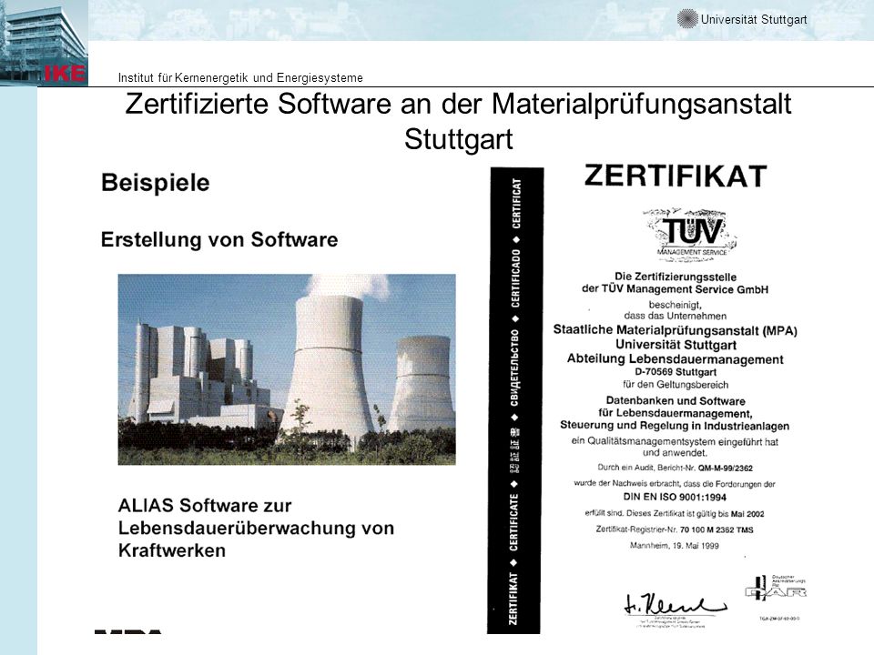 Zertifizierte Software an der Materialprüfungsanstalt Stuttgart