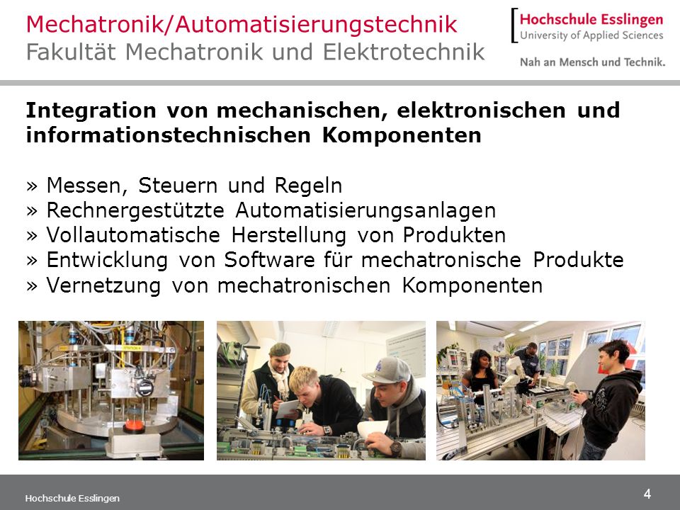 Mechatronik/Automatisierungstechnik Fakultät Mechatronik und Elektrotechnik