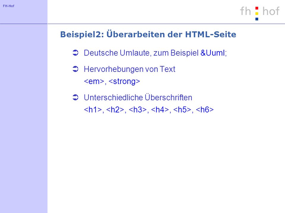 Beispiel2: Überarbeiten der HTML-Seite