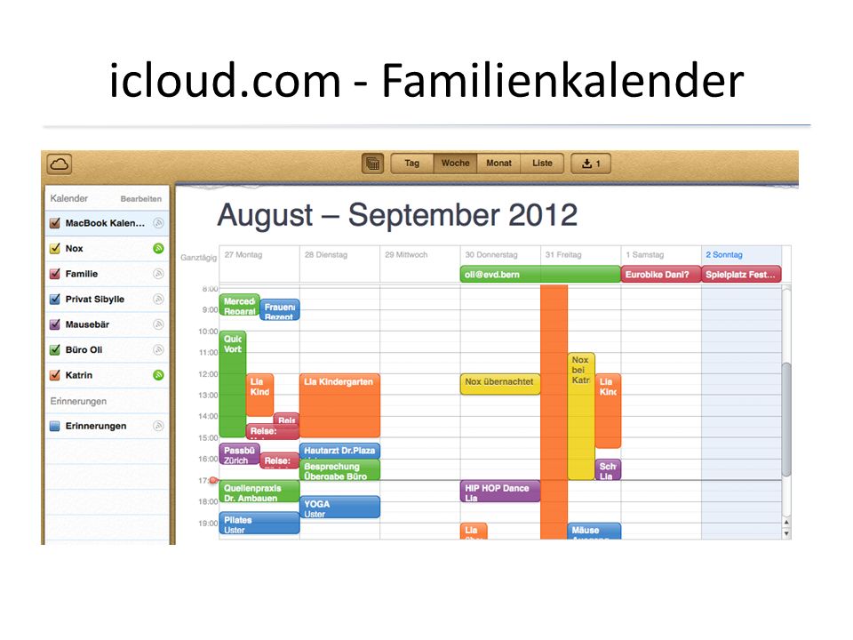 icloud.com - Familienkalender