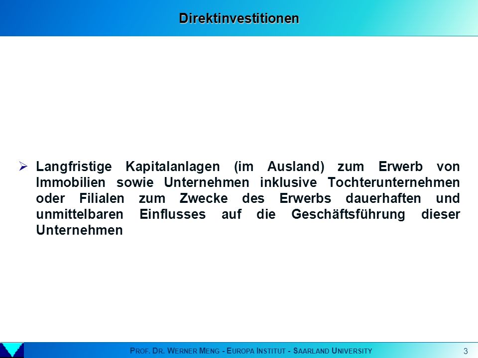 Prof. Dr. Werner Meng - Europa Institut - Saarland University
