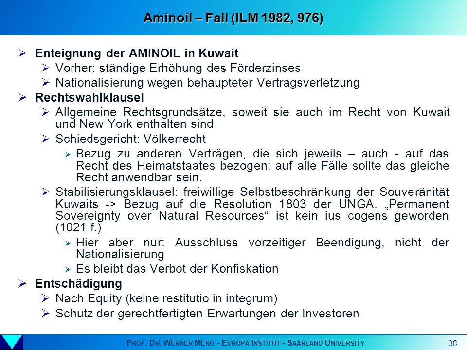 Prof. Dr. Werner Meng - Europa Institut - Saarland University