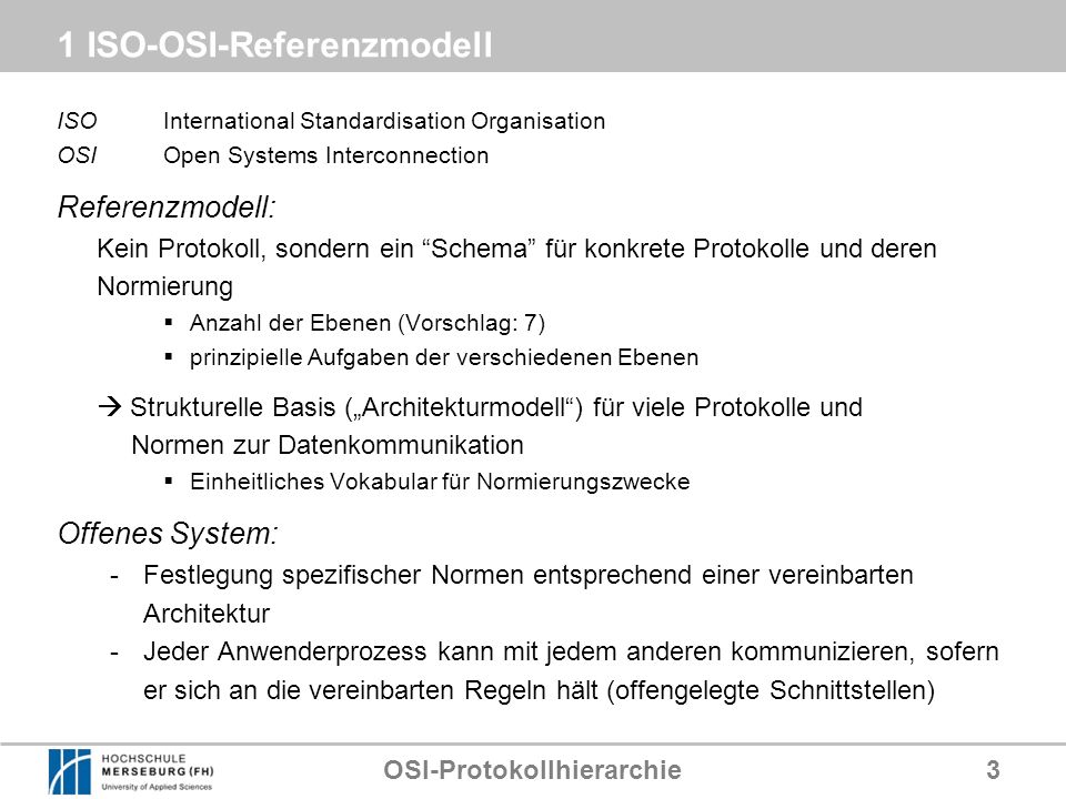 1 ISO-OSI-Referenzmodell