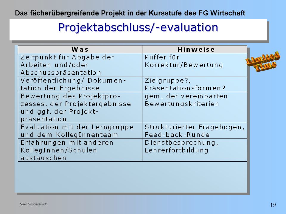 Projektabschluss/-evaluation