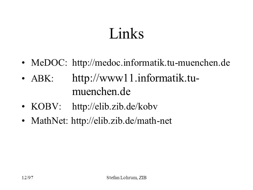 Links MeDOC: