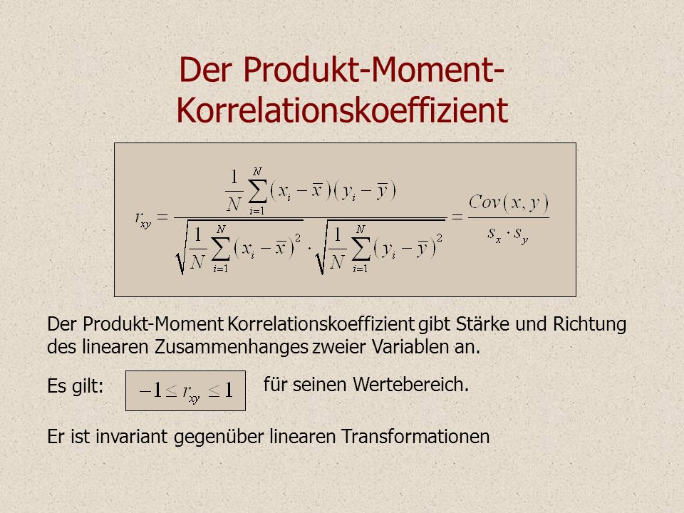 Der Produkt-Moment-Korrelationskoeffizient