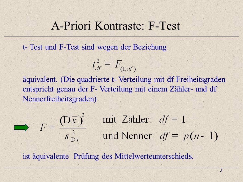 A-Priori Kontraste: F-Test