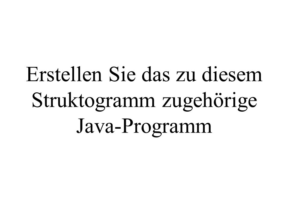 Erstellen Sie das zu diesem Struktogramm zugehörige Java-Programm