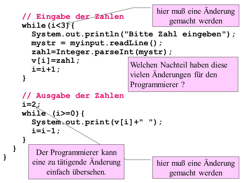 System.out.println( Bitte Zahl eingeben ); mystr = myinput.readLine();