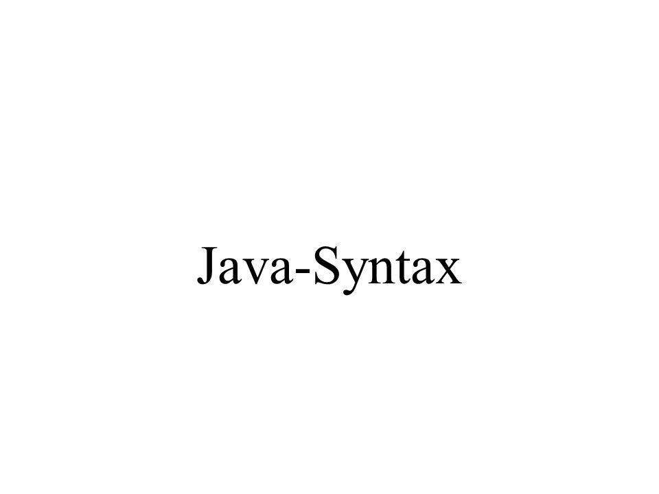 Java-Syntax