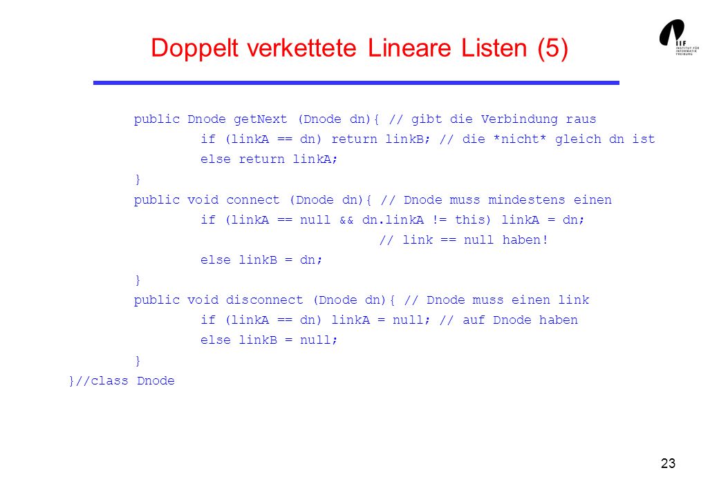Doppelt verkettete Lineare Listen (5)