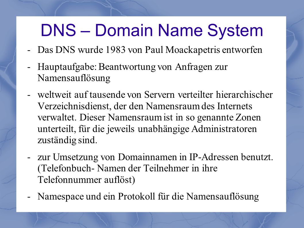 DNS – Domain Name System