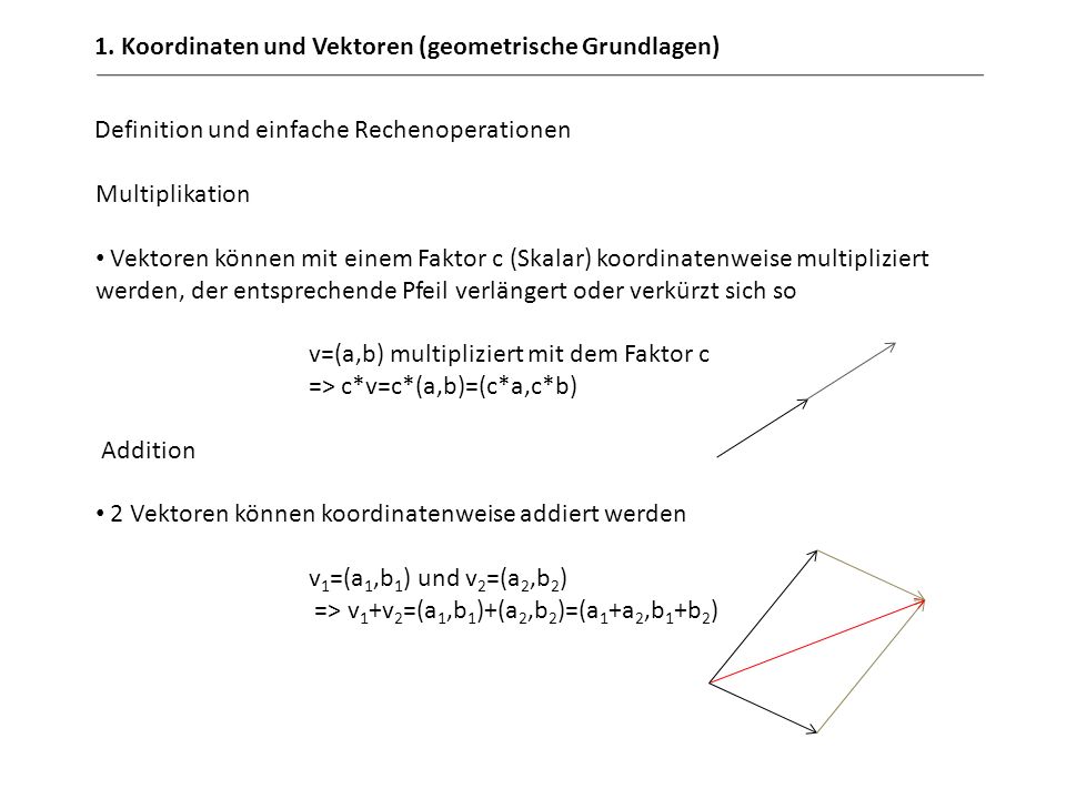 1. Koordinaten und Vektoren (geometrische Grundlagen)