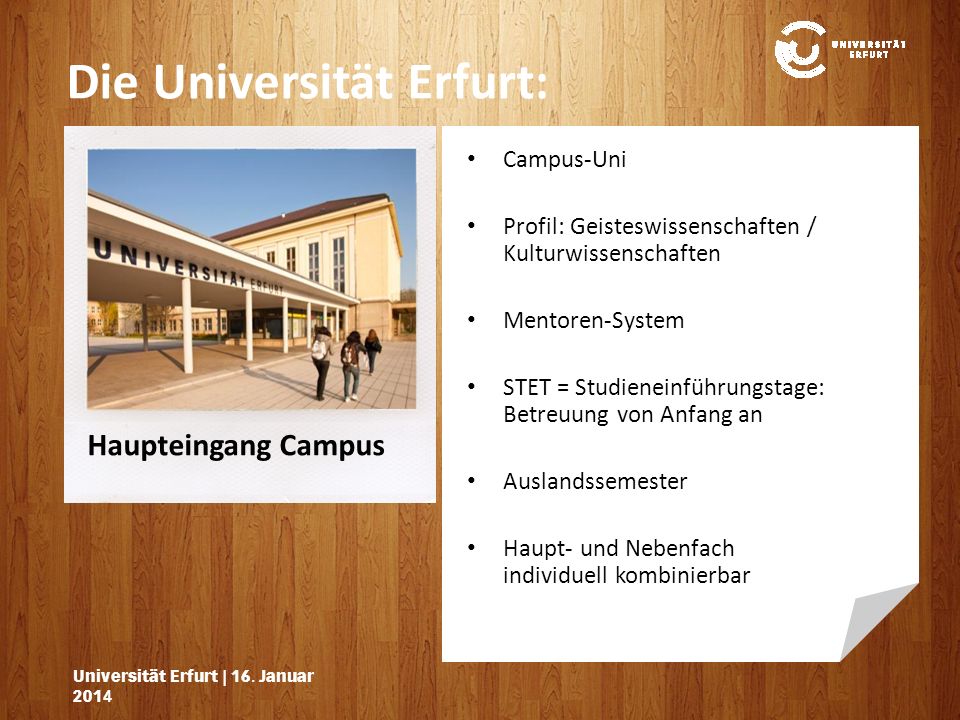 Die Universität Erfurt: