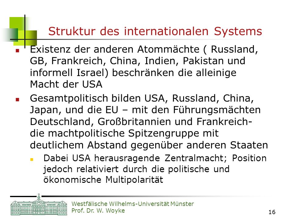 Struktur des internationalen Systems