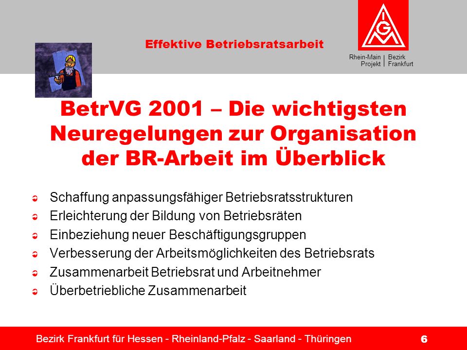 BetrVG 2001 – Die wichtigsten Neuregelungen zur Organisation der BR-Arbeit im Überblick