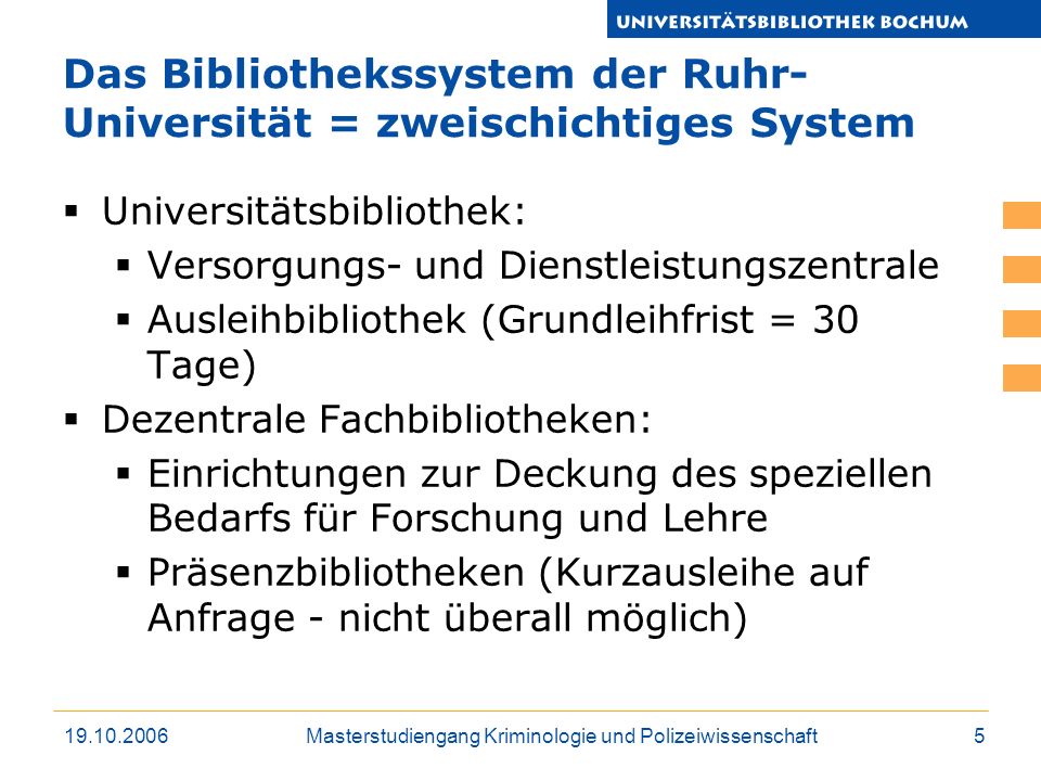 Das Bibliothekssystem der Ruhr-Universität = zweischichtiges System