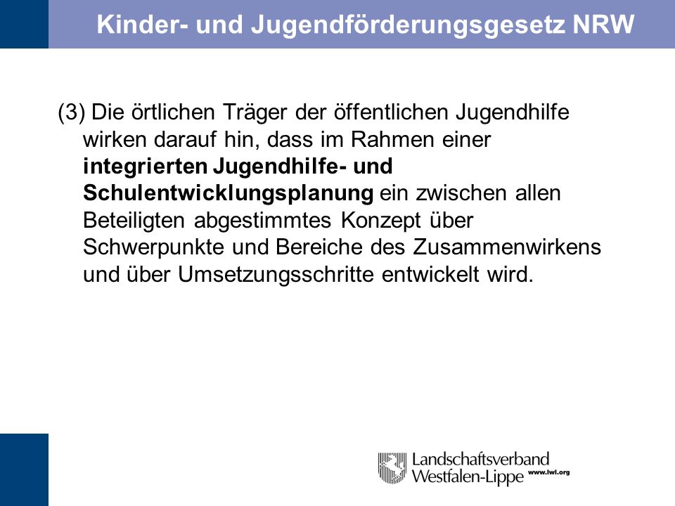 Kinder- und Jugendförderungsgesetz NRW