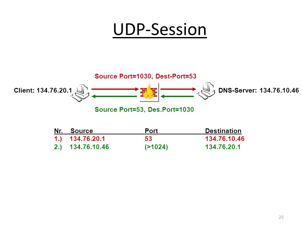 UDP-Session Source Port=1030, Dest-Port=53 Client: