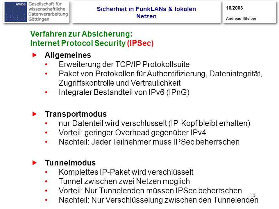 Sicherheit in FunkLANs & lokalen Netzen