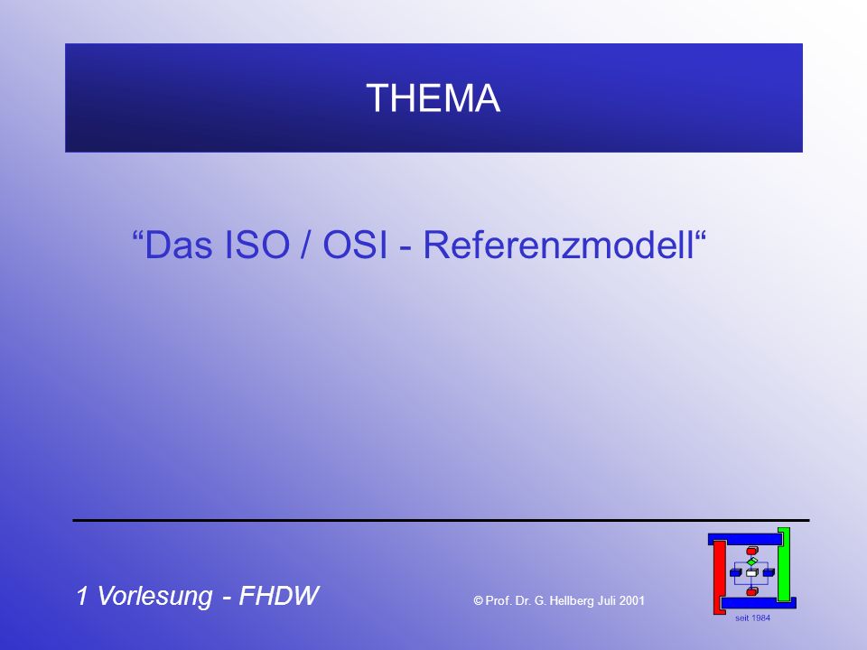 Das ISO / OSI - Referenzmodell