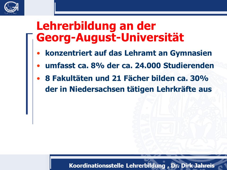 Lehrerbildung an der Georg-August-Universität