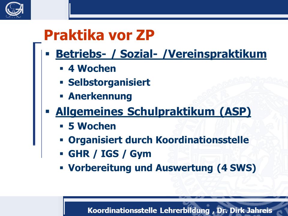 Praktika vor ZP Betriebs- / Sozial- /Vereinspraktikum