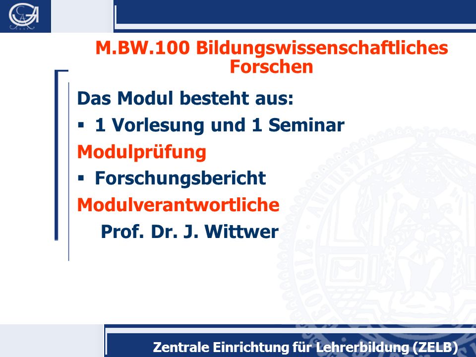 M.BW.100 Bildungswissenschaftliches Forschen