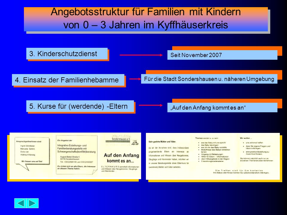 Angebotsstruktur für Familien mit Kindern