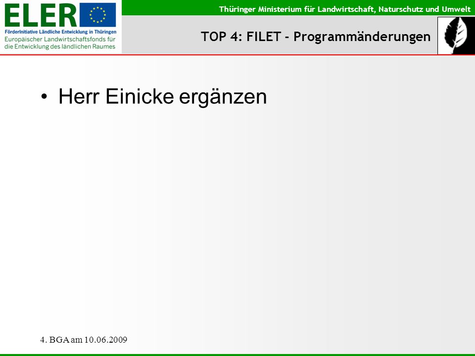 TOP 4: FILET - Programmänderungen