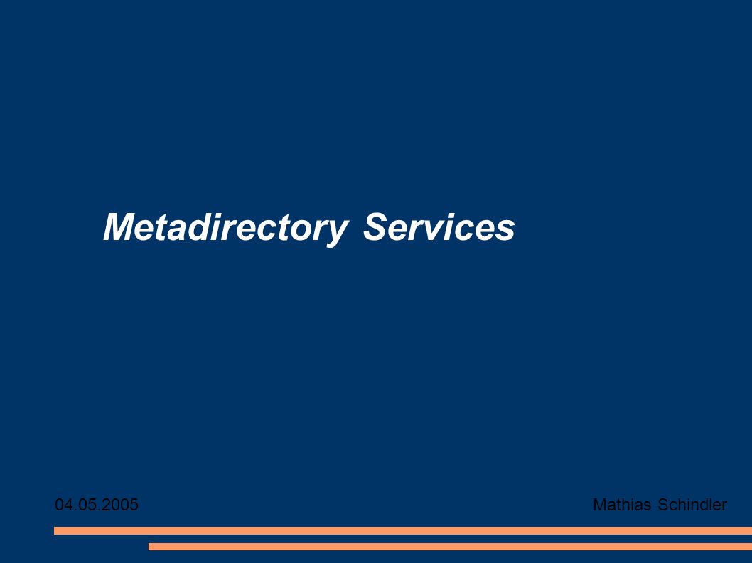 Metadirectory Services