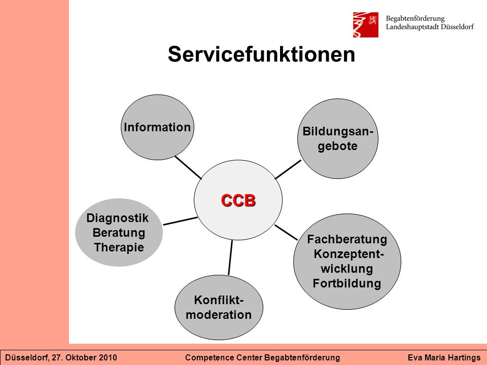 Servicefunktionen CCB Information Bildungsan- gebote Diagnostik