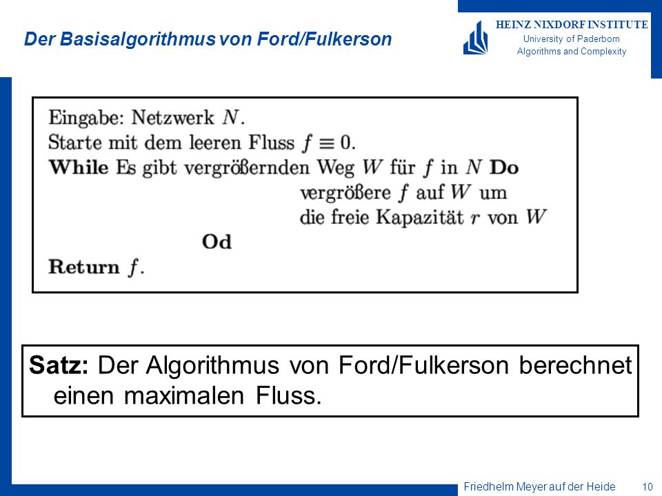 Der Basisalgorithmus von Ford/Fulkerson
