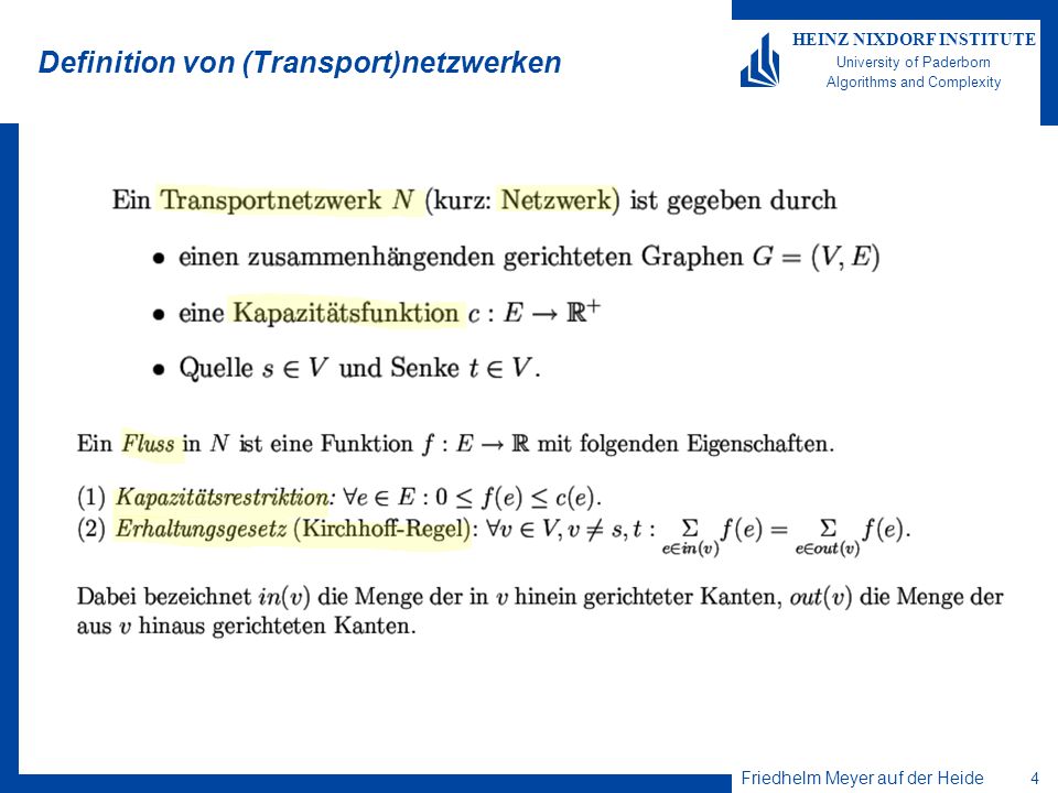 Definition von (Transport)netzwerken