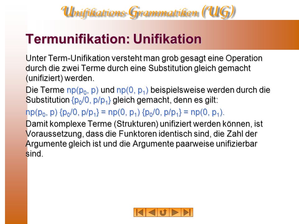 Termunifikation: Unifikation
