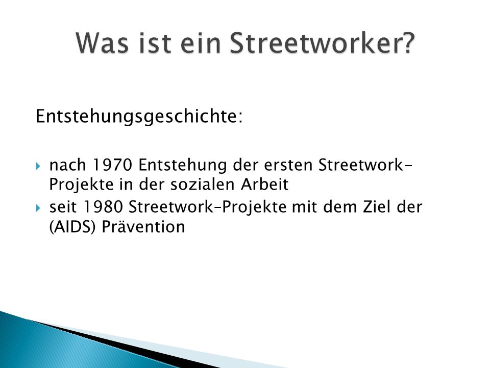 Was ist ein Streetworker